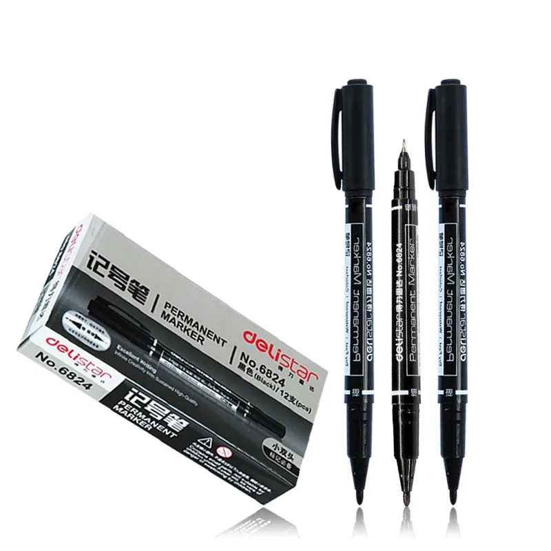 

3pcs/pack Twin Tip Permanent Markers, Fine Point, ( Black, Blue, Red ) Ink, 0.5mm-1mm fabric pens