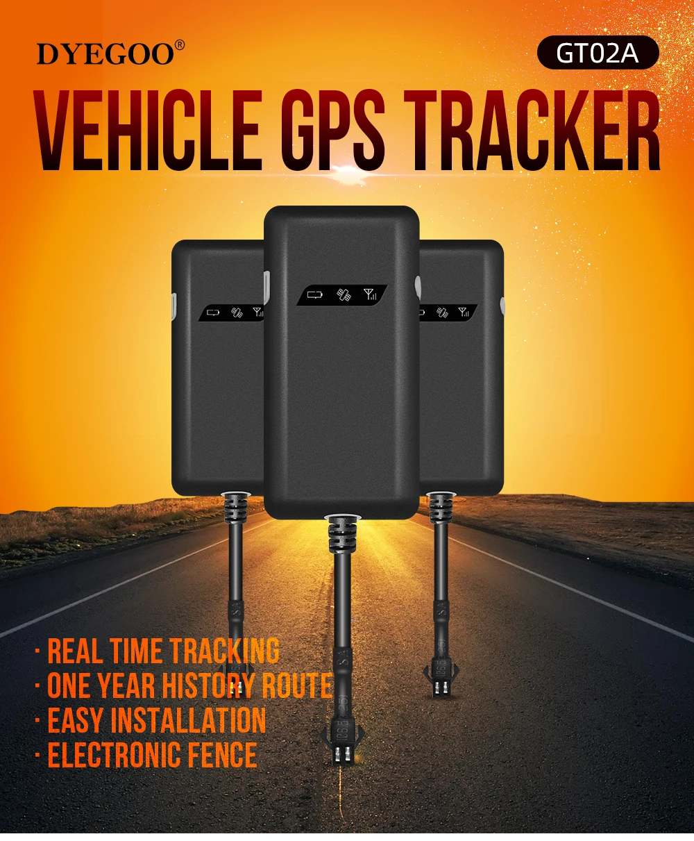 Guaranteed 100% 4 band car GPS tracker GT02A Google link real time tracking free shipping gps device