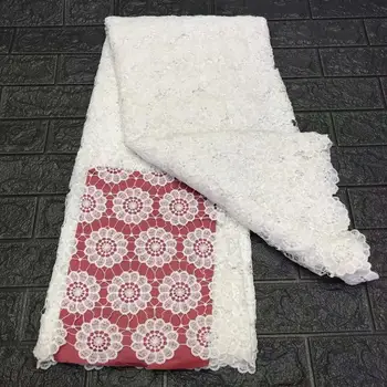 

Fashions African Guipure Lace Fabric High Quality Nigerian Cord Lace Fabric France Water Soluble Lace For Wedding Dess YUAN99