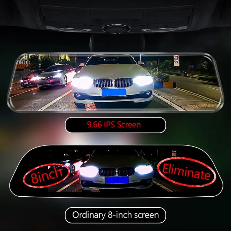 AD816 Ultra HD 1080P Автомобильный видеорегистратор 9,66 дюймов зеркало заднего вида потоковая приборная панель видеорегистратор ночного видения рекордер
