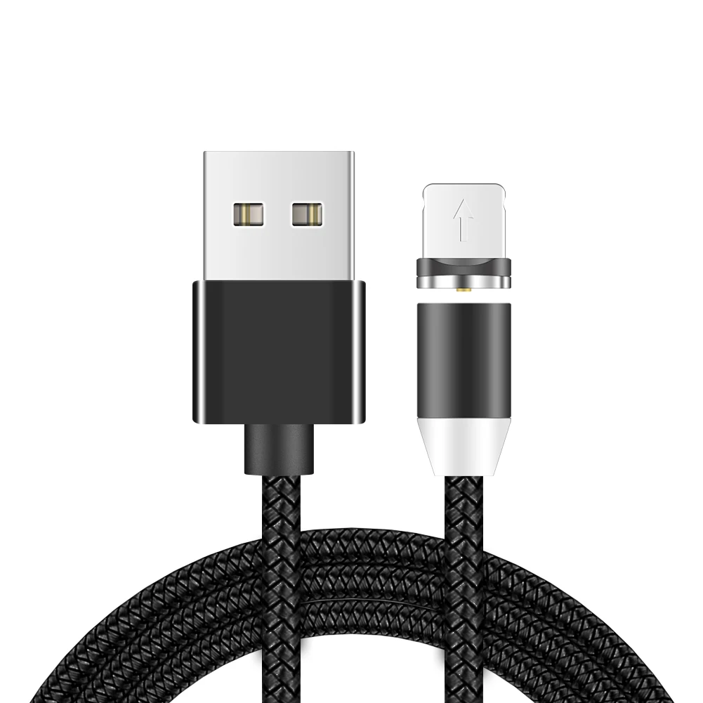 YCDC Магнитный кабель Micro usb type C адаптер для быстрой зарядки телефона Microusb type-C магнитное зарядное устройство usb c для iphone samsung xiaomi - Цвет: Black