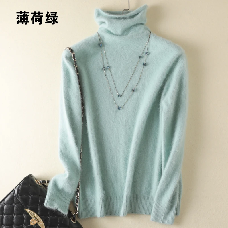 Autumn Winter Women Turtleneck Pullover 100% Pure