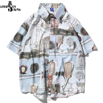 

Mens 2020 Hip Hop Shirt Streetwear Men Women Hawaiian Shirt Painting Harajuku Summer Beach Shirt Hawaii Thin Short Sleeve