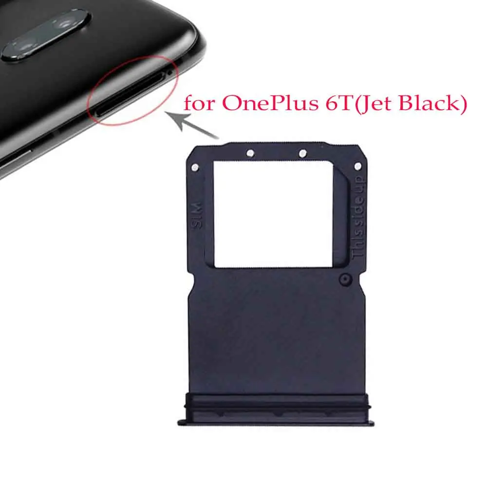 Лоток для sim-карты+ лоток для sim-карты для OnePlus 6 T/OnePlus 6T(Jet Black) сменный слот-лоток запасная часть для OnePlus - Цвет: for 6T  (Jet Black)