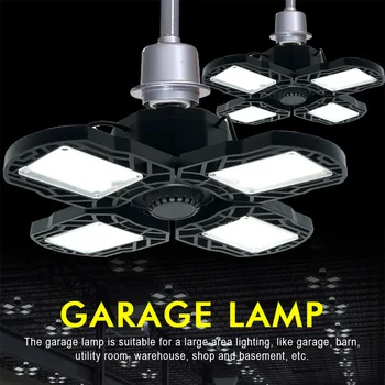 

E27 80W Basement Deformable Lamp LED Garage Light Barn Adjustable Angle Hollowed Out Motion Sensor Workshop Warehouse Ceiling