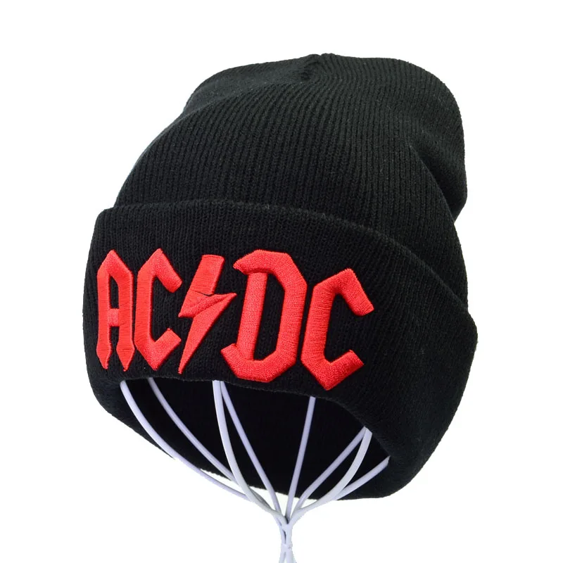 

ACDC Rock Band cap winter Beanie Hat warm women knitted hats Unisex fashion out door warm knitting beanie caps ski cap 3 colors