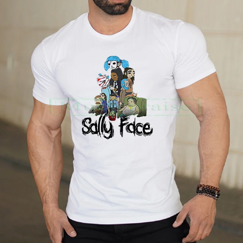 Sally Face Футболка мужская Харадзюку унисекс летняя белая мужская футболка Повседневная с буквенным принтом