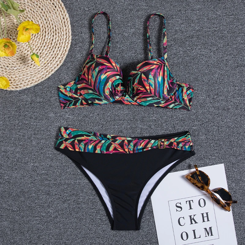 Push Up Bikini 2022 New Swimwear Women Floral Bikinis Set Swimsuit Two Pieces Bathing Suit Beach Wear For Female Biquini Summer swimsuits for women