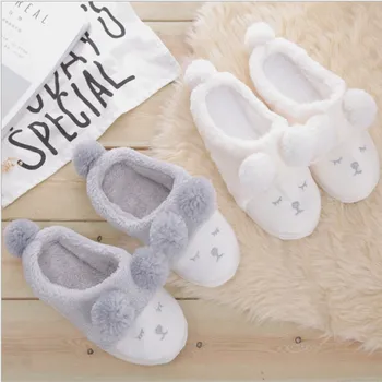 

Cute Women Winter Home Slippers Cartoon Sheep Shoes Non-slip Soft Winter Warm House Slippers Indoor Bedroom Female Floor Shoes