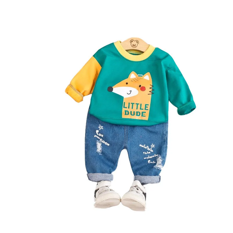 

2019 Autumn Children Baby Clothes Kid Cartoon Patchwork Long Sleeve Pants 2Pcs/set Toddler Clothing Boys Girl Leisure Tracksuits