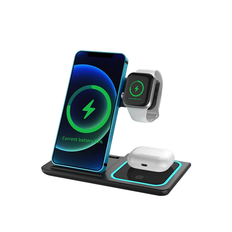 apple wireless charger Wireless Charger  3 in 1 15W Foldable Wireless Charging Station for iPhone 13 Pro Max 12 11 7 8 plus AirPods Pro Watch Samsung charging pad Wireless Chargers