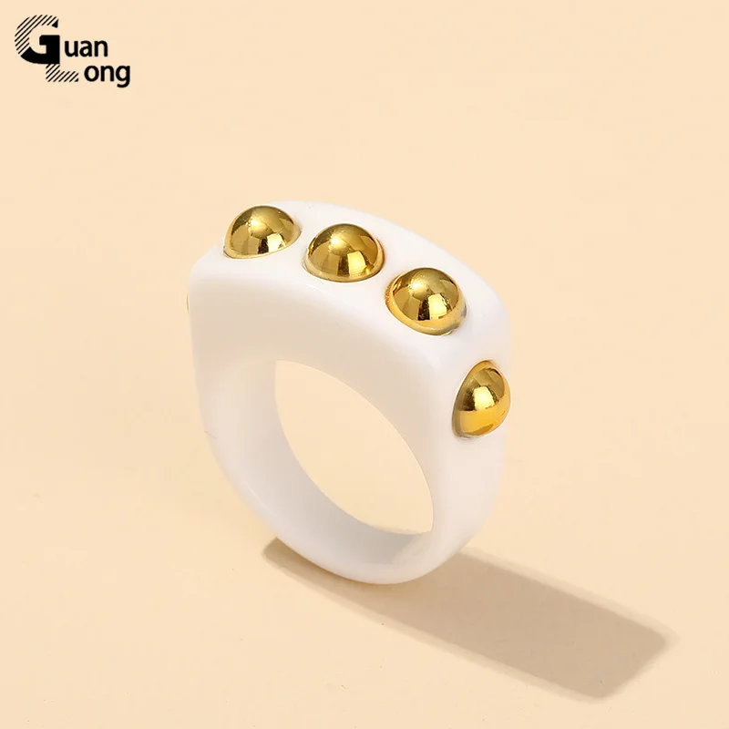 Irregular Transparent Acrylic Rings for Women Minimalist Big Korean Rings for Girls Friendship Colorful Jewelry Gifts
