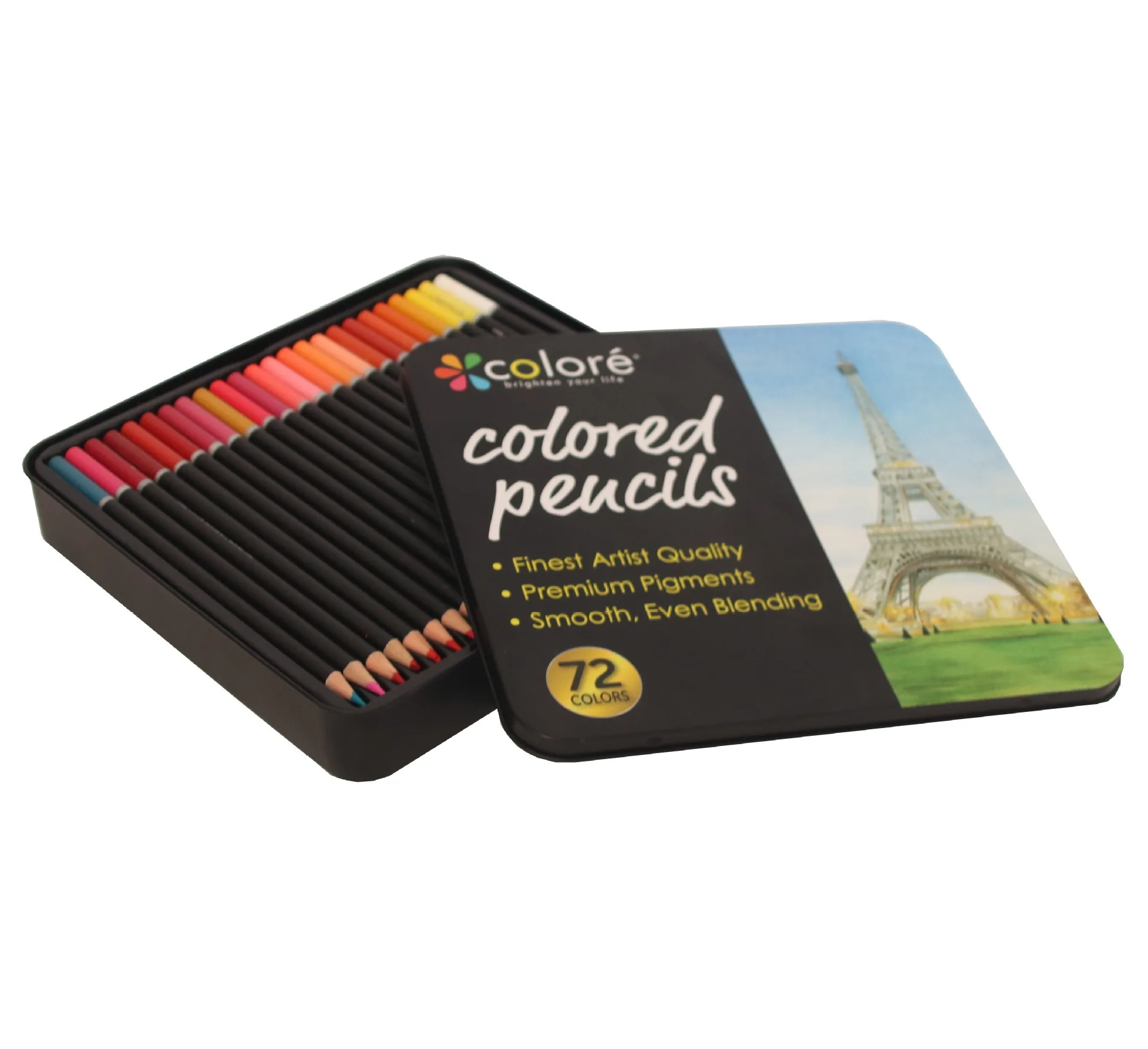 

Manufacturers Direct Selling Cross Border Hot Selling 72-Color High Grade Colored Pencil Set Creative Stationery Iron Boxed Colo