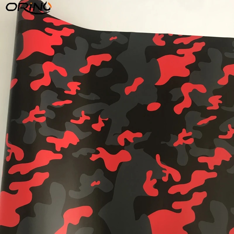 Black Red Camouflage Vinyl Wrap Sticker-3