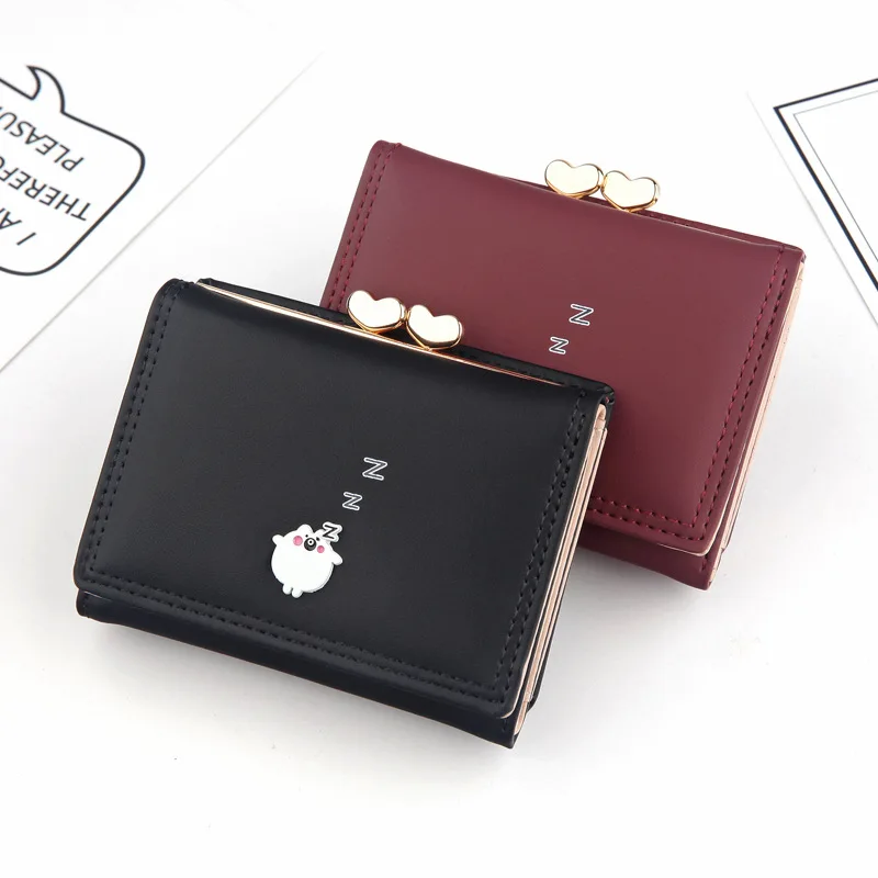 

Animal Design Cute lazy Chick 2019 Wallets Femme Girls Coin Bags Heart Hasp Women Wallets Bill money Purse card holder carteira