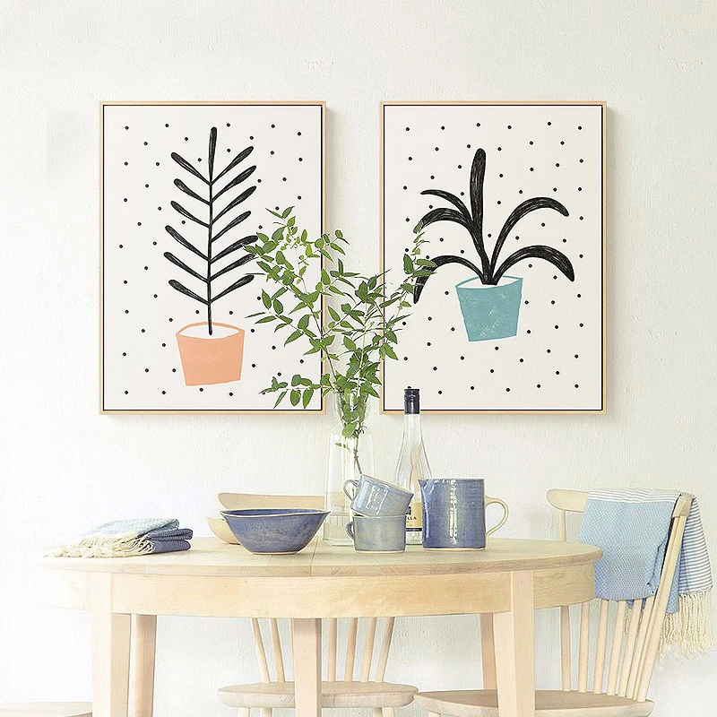 

New Modern Minimalist Decorative Painting Watercolor Plant Bonsai Nordic Style Restaurant Living Room Decoration habitacion