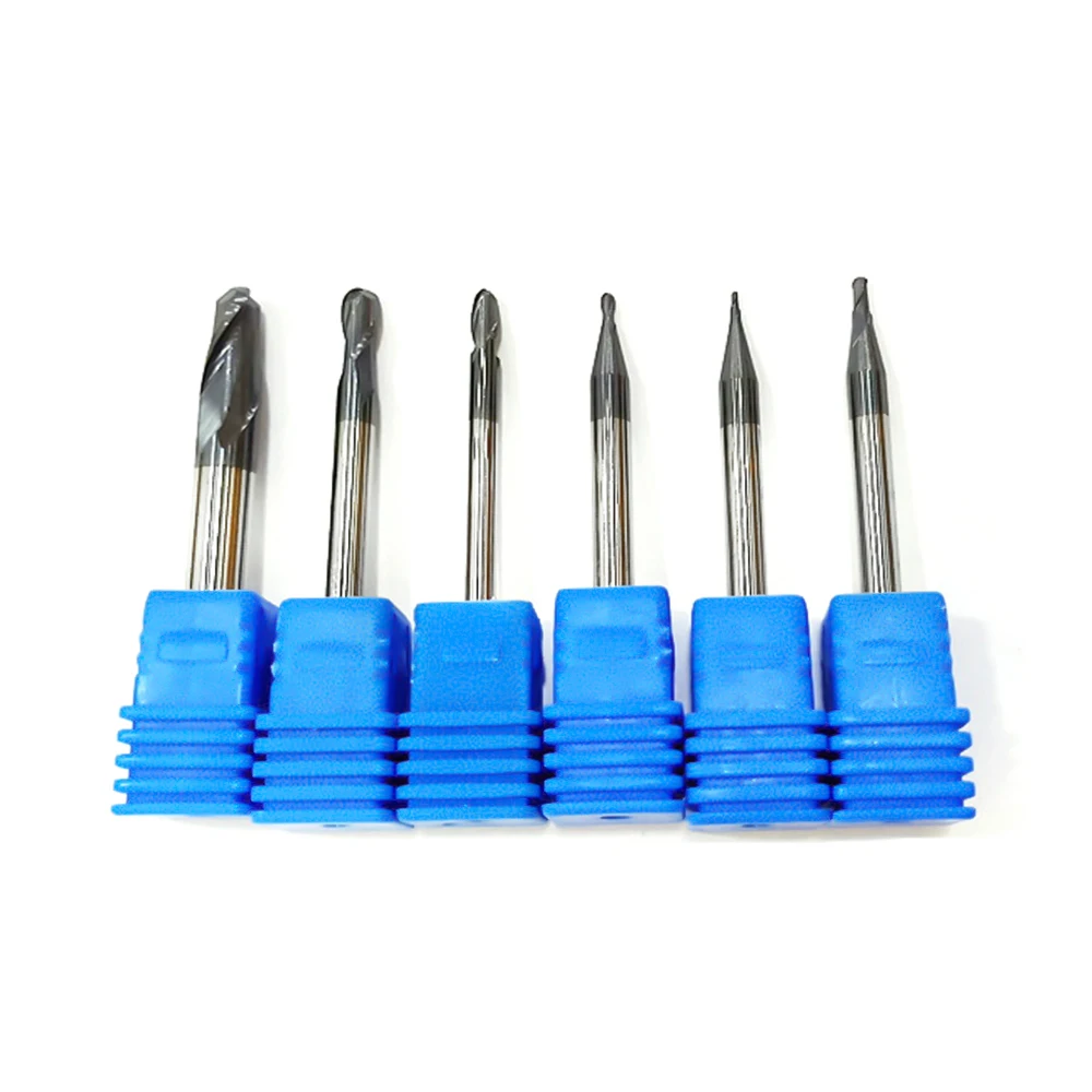 

6pcs 45 Degree Tungsten Steel Milling Cutter Two Blades Ball Nose End Mill Tools Kit Milling Cutter Stainless Steel Cutter