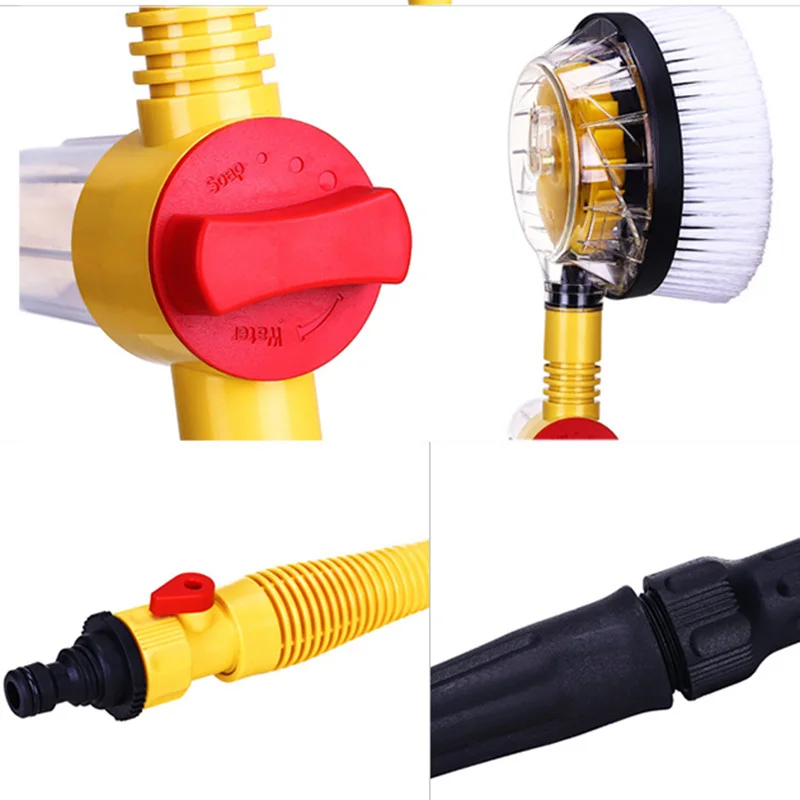US $33.35 New Rotating Car Wash Brush With Soap Reservoir Spray Water Window Cleaner Home Cleaning Tool