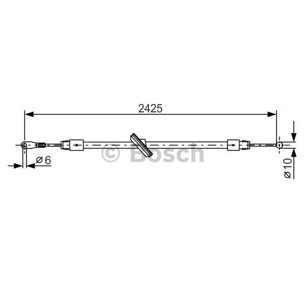 Трос ручника передний L 2425\ VW Crafter 30-50 2.5TDi 06 BOSCH 1