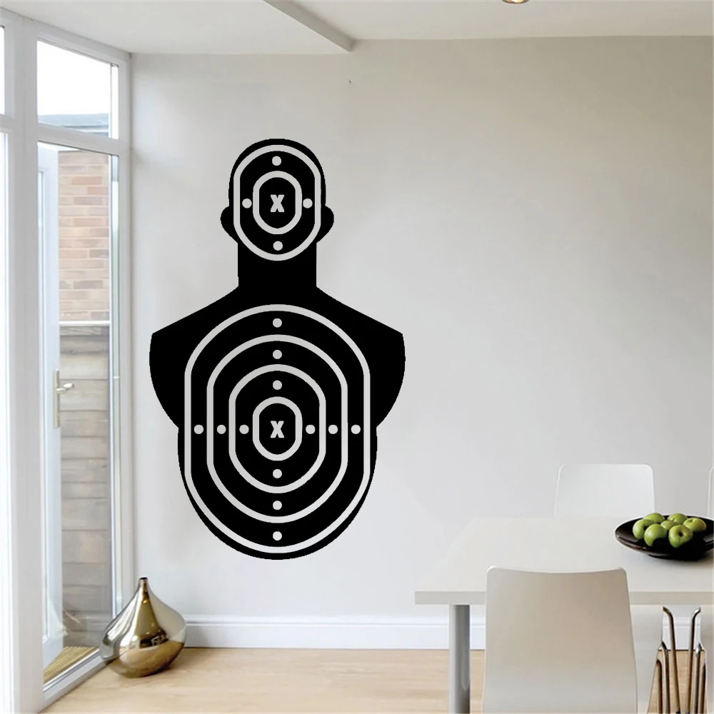 

Shooting Range Wall Decal Special Decor Design Target Version Cool Wall Sticker Gun Art Mural Movable Sports Home Decoration