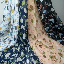 75D шифоновое платье с принтом летнее платье широкие брюки блузка слегка проницаемая с висячим ощущением ткань платье