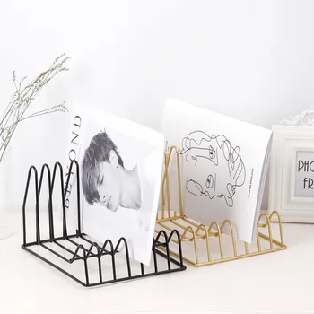 

Nordic Simple Iron Storage Holders Racks Creative Multifunction Desktop File Bookshelf Organizer Office Home Storage Organizate