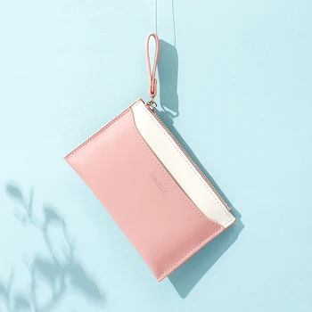 

2020 contrast color new multi-function card case, multi-card small wallet, fashion contrast color zipper coin purse