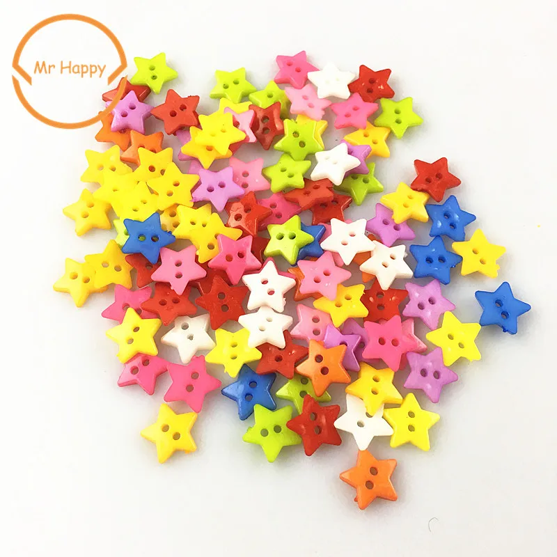 

100 шт. 12 мм, в форме звезды, смешанные цвета, искусственная смола или Скрапбукинг, аксессуары для одежды