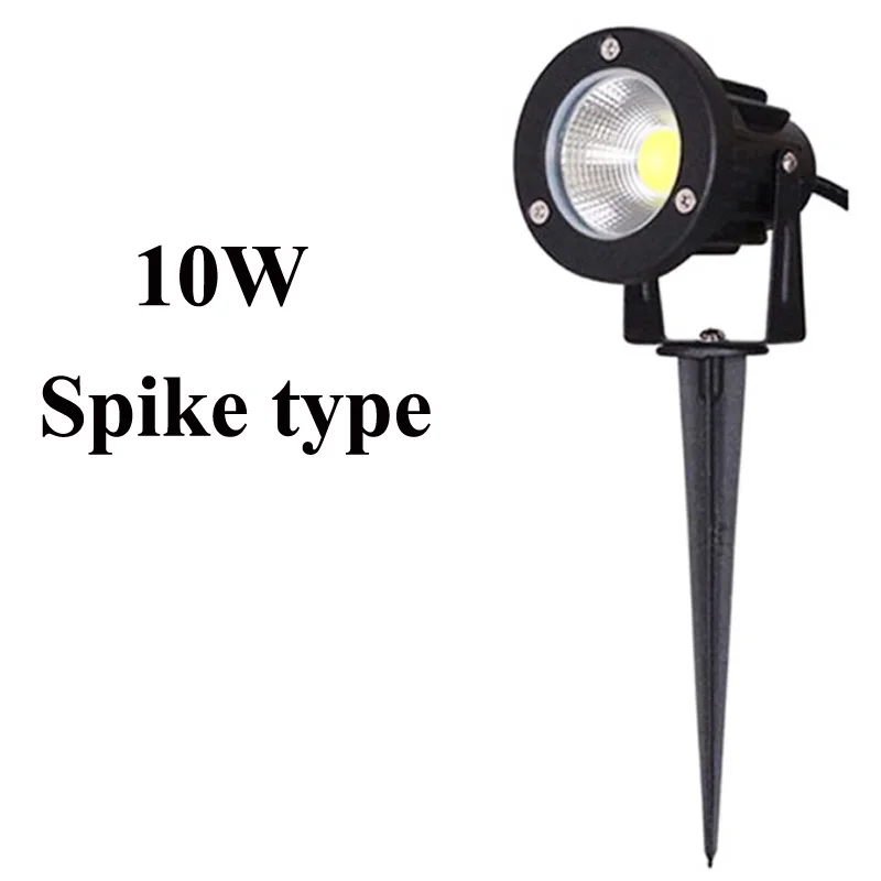 10W Spike type Светодиодный светильник COB для садовой лужайки, 220 В, 110 В, 12 В, уличный светодиодный светильник-Спайк, 3 Вт, 5 Вт, 7 Вт, 10 Вт, водонепроницаемые прожекторы - Испускаемый цвет: 10W Spike type