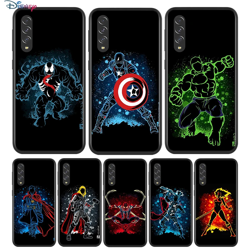 Черный мягкий чехол для телефона с супергероями Marvel Samsung Galaxy A90 A80 A70 A70S A60 A50 A40 A30 A30S