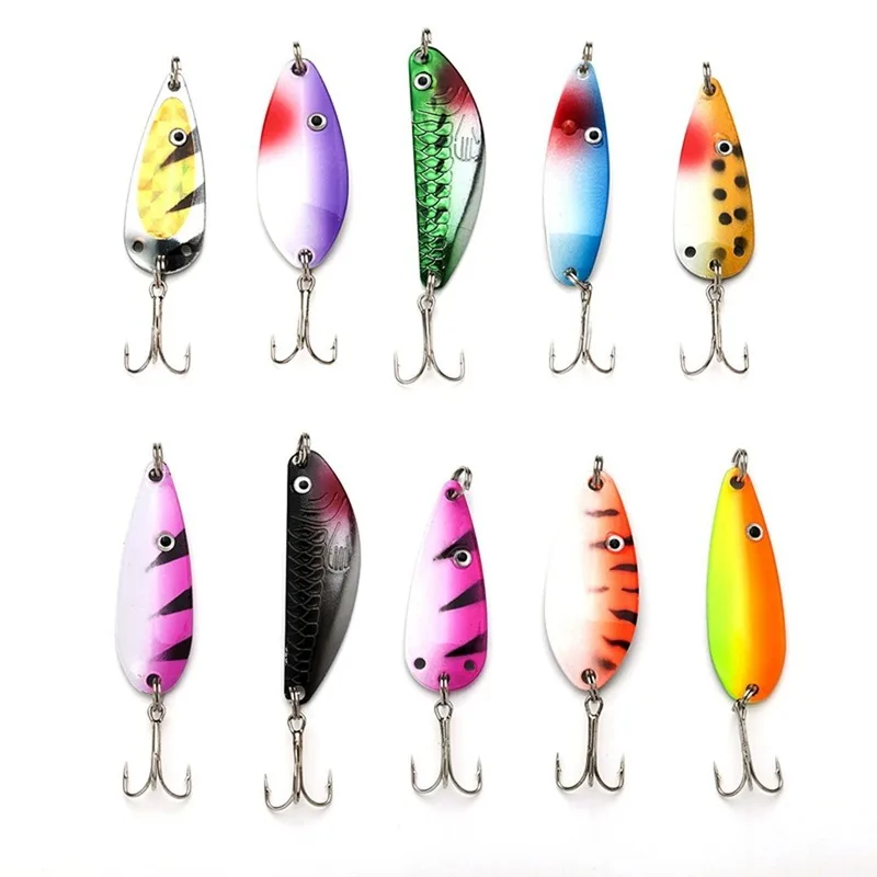 30pcs/Lot Colorful Metal Spoon Fishing Lures Spinner For Fishing