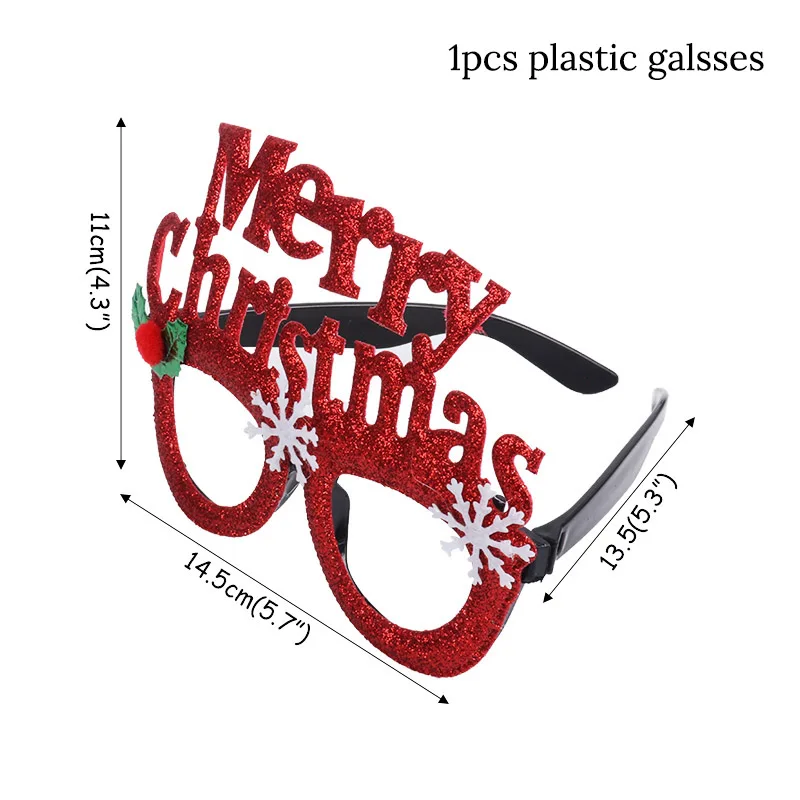 1pcs glasses Новогодние очки Счастливого Нового года Счастливого Рождества фоторамка реквизит Navidad Рождественская декоративная фотобудка new year noel - Цвет: 1pcs glasses