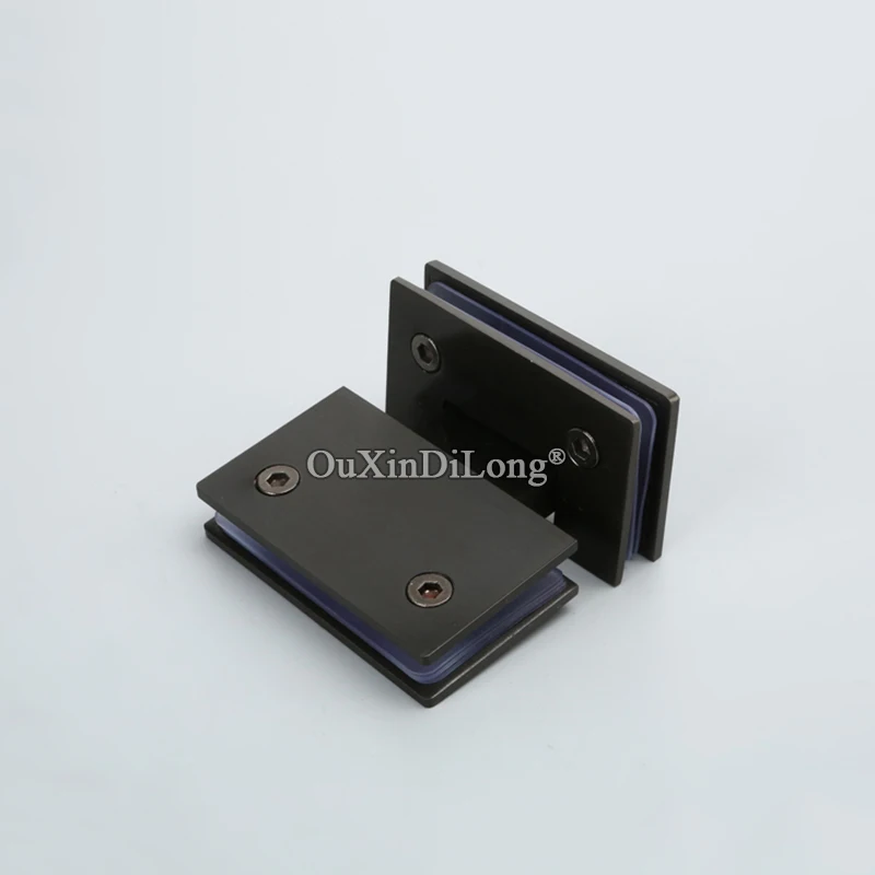 304 Stainless Steel Frameless Shower Glass Door Hinges 180 Degree Glass to Glass Clamps Fixed Holder Brackets for 8~12mm Glass