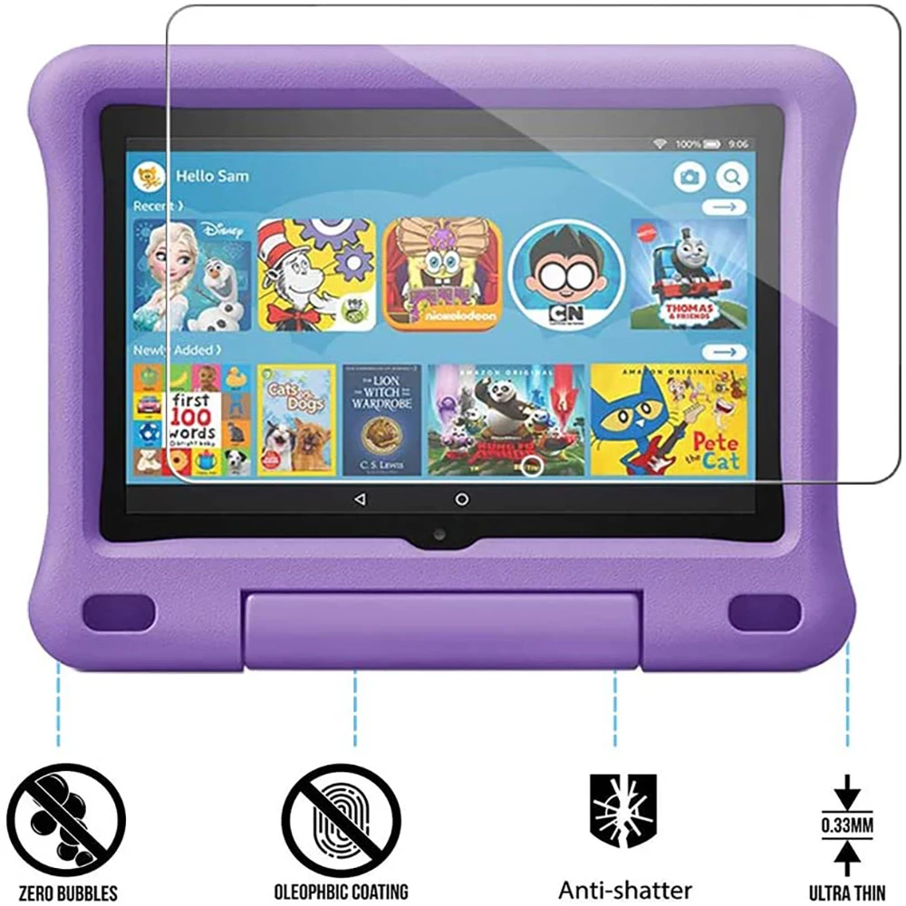 Per Fire Hd 8 Kids (Decima Generazione, 2020) -9H Premium Tablet Pellicola Proteggi Schermo In Vetro Temperato Trasparente
