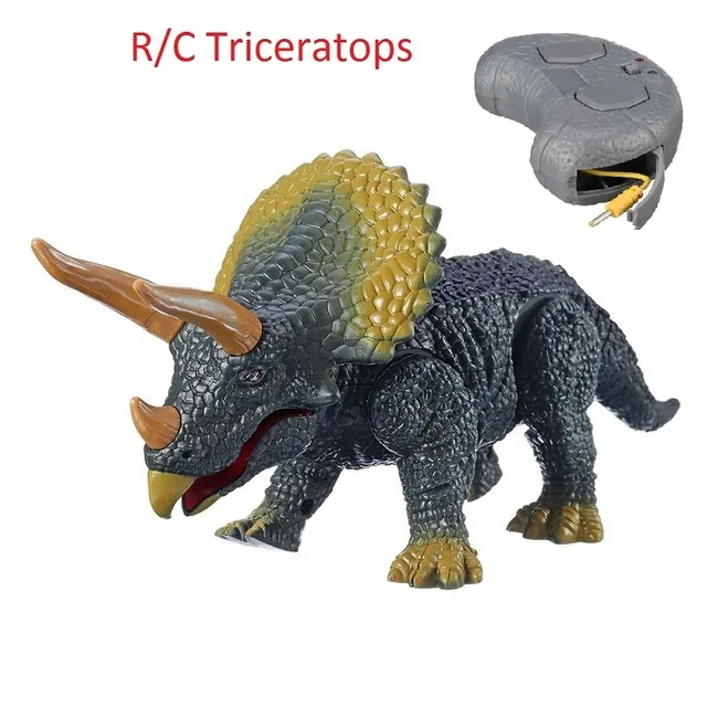 Динозавр RC змея дистанционного управления животное ящерица Трицератопс роботы паук крыса Кобра насекомое гусеница питомец детские игрушки для кошек собак - Цвет: rc Triceratops
