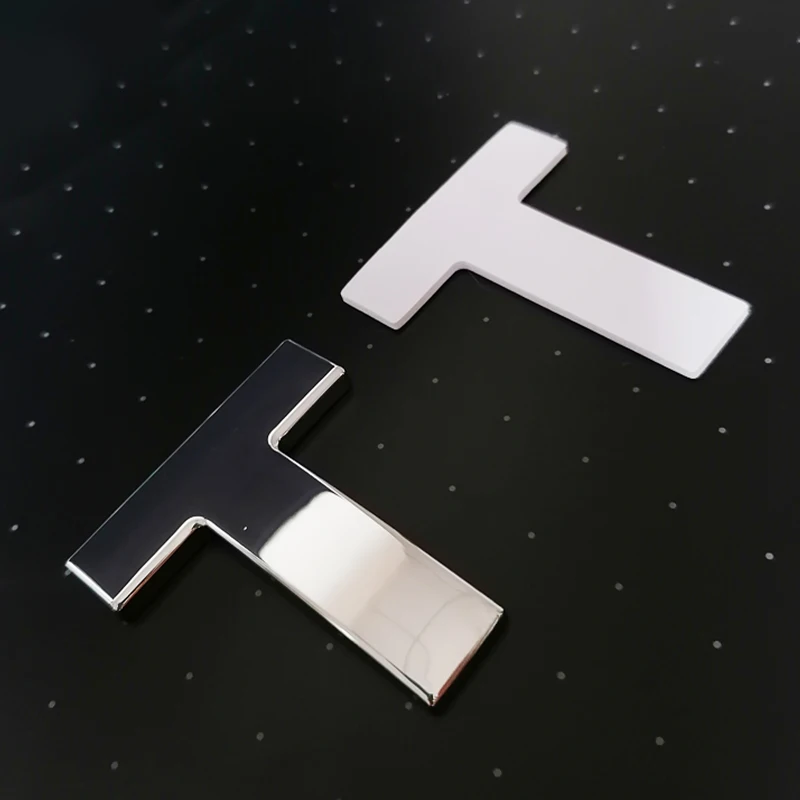 3D Metal Alphabet Silver Badge Chrome Silver Letters Numbers Car Sticker Car Styling Trunk Letters Emblem Audi BMW