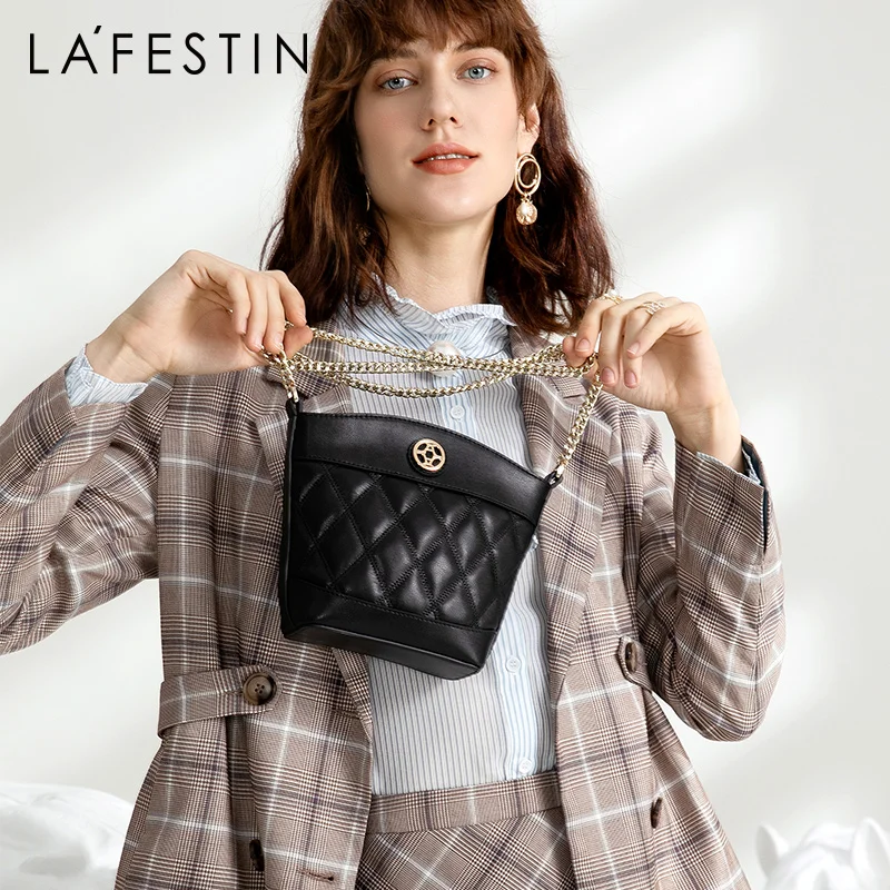 LAFESTIN Брендовые женские сумки 2021 новые модные маленькие на плечо сумка-ведро