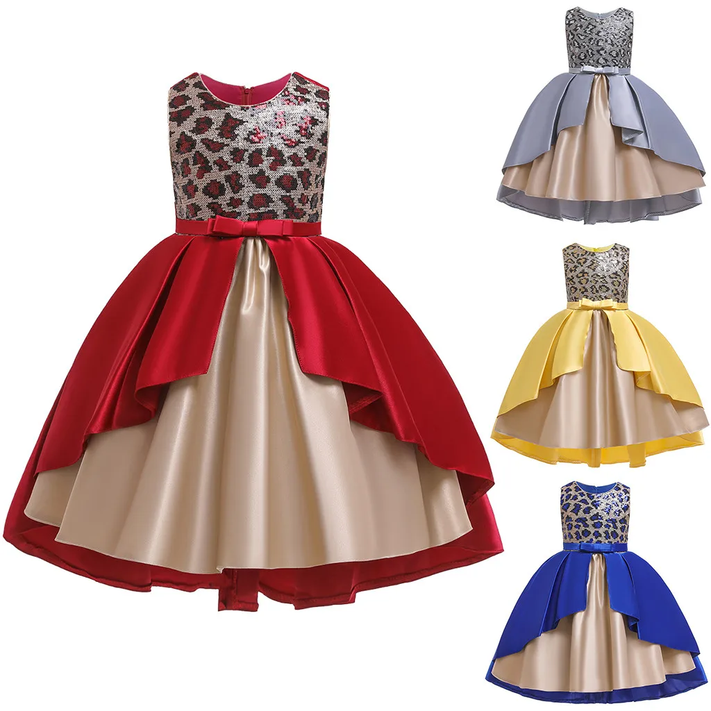 Платье для девочек; маскарадный костюм Анны и Эльзы на Рождество; платье принцессы с блестками; платье подружки невесты; платье для торжеств; платье для дня рождения; свадебное платье