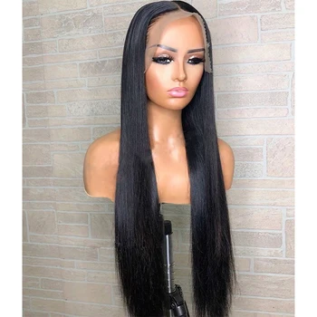 

30 Inches Straight Long Hair Wig Synthetic Lace Front Wig For Women Heat Resistant Fiber Synthetic Wig Natural Hairline