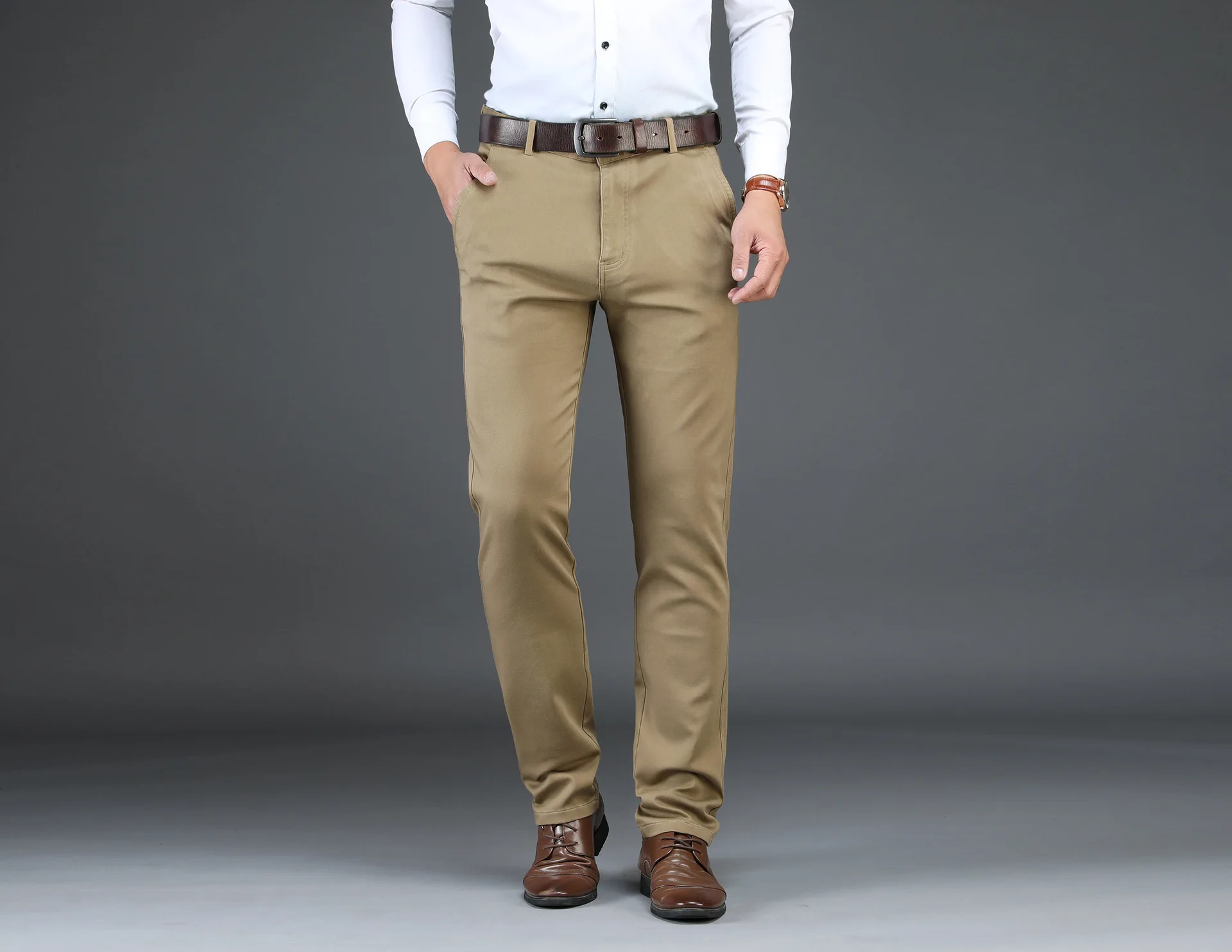 

Casual Pants Men Solid Color Business Straight Slim Long Pants 1823 # Men's Autumn & Winter-Multi-color-
