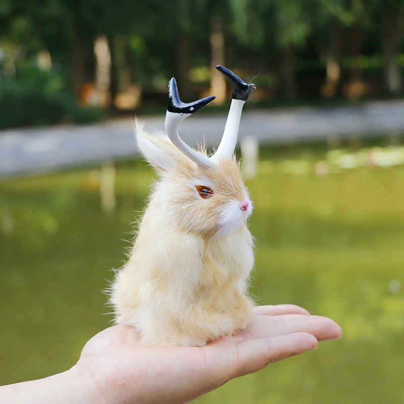 

Realistic Rabbit Soft Toy Kawaii Bunny Kids Plush Toy Pet Simulation Animal Models Home Office Decoration