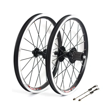

16 inch wheel set folding bike 4 bearing Cycling wheel set 74mm 130mm front wheel rear bike wheel group