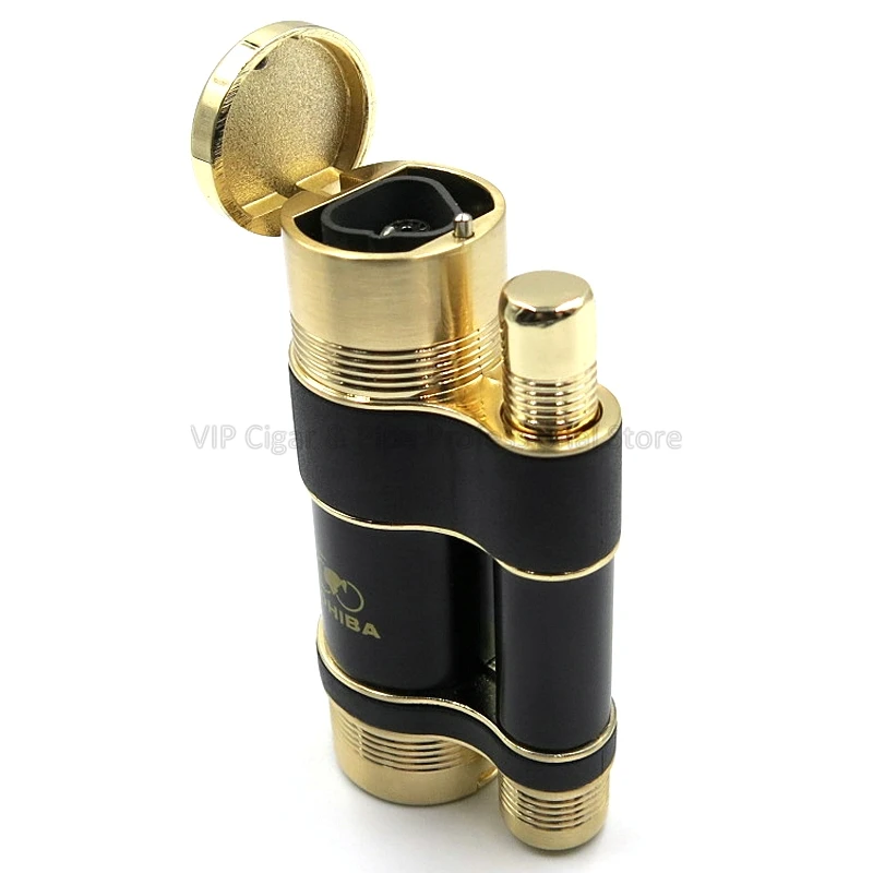 Cohiba металлическая сигарная сигарета зажигалка 3 фонарь струйная Зажигалка Ветрозащитная Зажигалка Регулируемая зажигалка с подарочной коробкой инструмент для курения