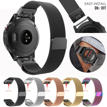 

Milanese Bracelet Watch Band Strap For Garmin Fenix 6 Pro 5 Plus Forerunner 945 935 Quick release Stainless Steel Watchband 22mm