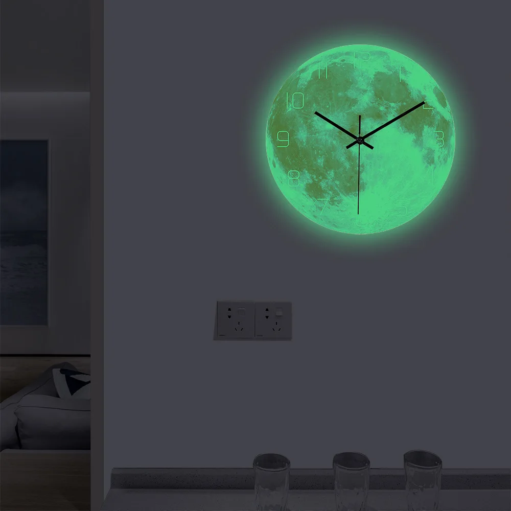 Настенные акриловые часы Moon Starry с бесшумным механизмом детская комната музейный
