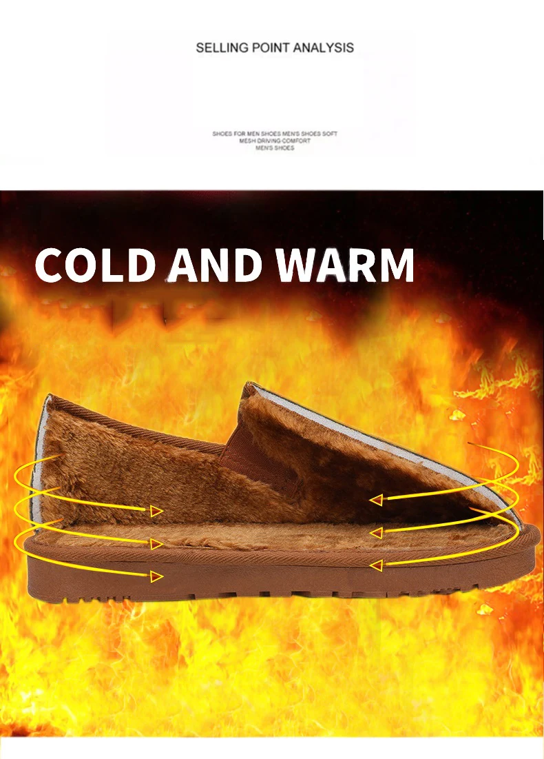 Зимние мужские лоферы; мужские замшевые зимние ботинки; теплая хлопковая обувь на меху; мужская кожаная обувь; классическая Уличная обувь на плоской подошве; Bottes De Neige