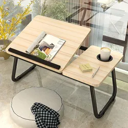 Bureau pliable pour ordinateur Portable, plateau pour canapé, Table pour écrire, 4 Angles réglables, avec porte gobelet 
