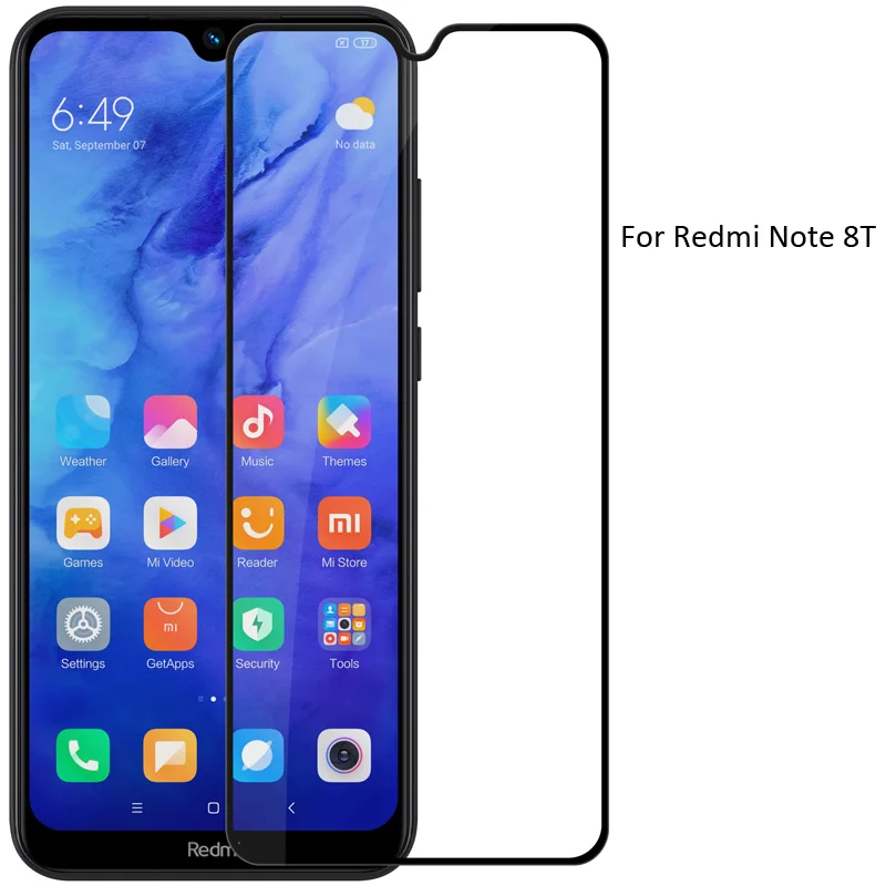 Black Nillkin CP+ Pro закаленное стекло для Xiaomi Redmi Note 8 8T Pro защитный олеофобный клей на весь экран - Цвет: Black