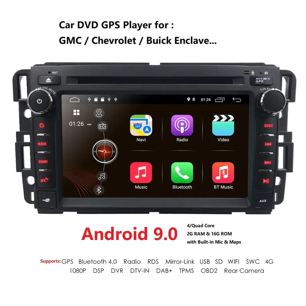 

Ossuret Android 9.0 Car DVD Radio For GMC Chevrolet Chevy Yukon Tahoe Sierra Acadia Suburban Sierra 1500 2500HD 3500HD GPS DSP
