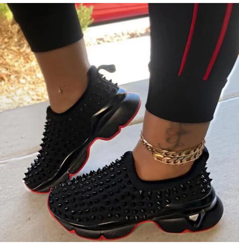 Sneakers Women Vulcanized Woman Rivet Shoes Female Platform Wedges Women's Leopard Casual Ladies Women's Sneakers Tennis Female